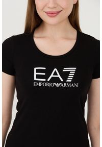 EA7 Emporio Armani - EA7 Czarny damski t-shirt, Rozmiar L. Kolor: czarny #8