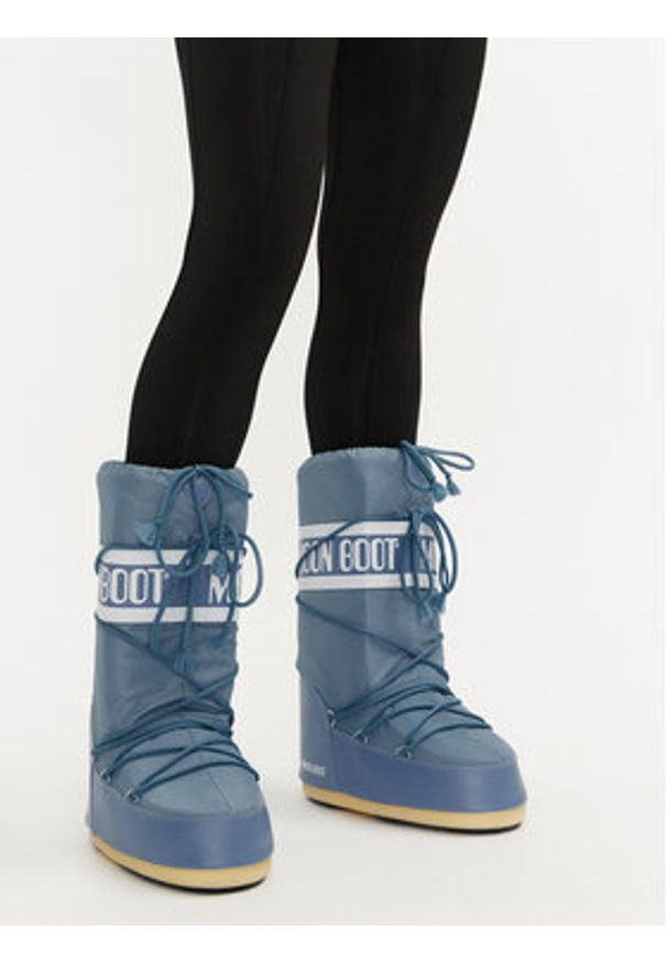 Moon Boot Śniegowce Mb Icon Nylon 80D1400440 Szary. Kolor: niebieski. Materiał: materiał
