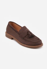 Born2be - Brązowe Mokasyny VICES ze Skórzaną Wkładką i Frędzlami Leuconisse. Okazja: na co dzień. Kolor: brązowy. Materiał: skóra. Wzór: aplikacja. Styl: casual, elegancki #9
