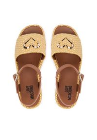 Love Moschino - LOVE MOSCHINO Sandały JA16127I0OJR610B Beżowy. Kolor: beżowy. Materiał: materiał #5