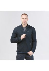 quechua - Polar turystyczny męski Quechua SH100 Warm. Kolor: niebieski. Materiał: polar, prążkowany, elastan, materiał, tkanina, poliester. Sport: wspinaczka