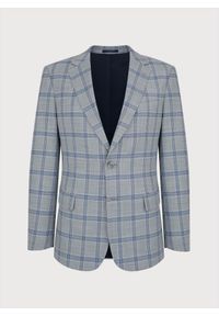 Pako Lorente - PAKO LORENTE – Szara marynarka garniturowa w niebiesko-białą kratę. Kolor: szary, biały, niebieski, wielokolorowy. Materiał: wiskoza. Sezon: wiosna, lato #8