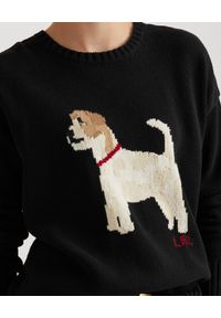 Lauren Ralph Lauren - LAUREN BY RALPH LAUREN - Czarny sweter z kolorowym wzorem. Kolor: czarny. Materiał: bawełna, dzianina. Długość rękawa: długi rękaw. Długość: długie. Wzór: kolorowy. Styl: klasyczny