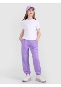 4f - 4F T-shirt regular gładki dziewczęcy - biały 128 (7-8 lat). Okazja: na co dzień. Kolor: biały. Materiał: bawełna, jersey, materiał. Długość rękawa: krótki rękaw. Długość: krótkie. Wzór: gładki. Sezon: lato. Styl: sportowy, młodzieżowy, klasyczny, casual