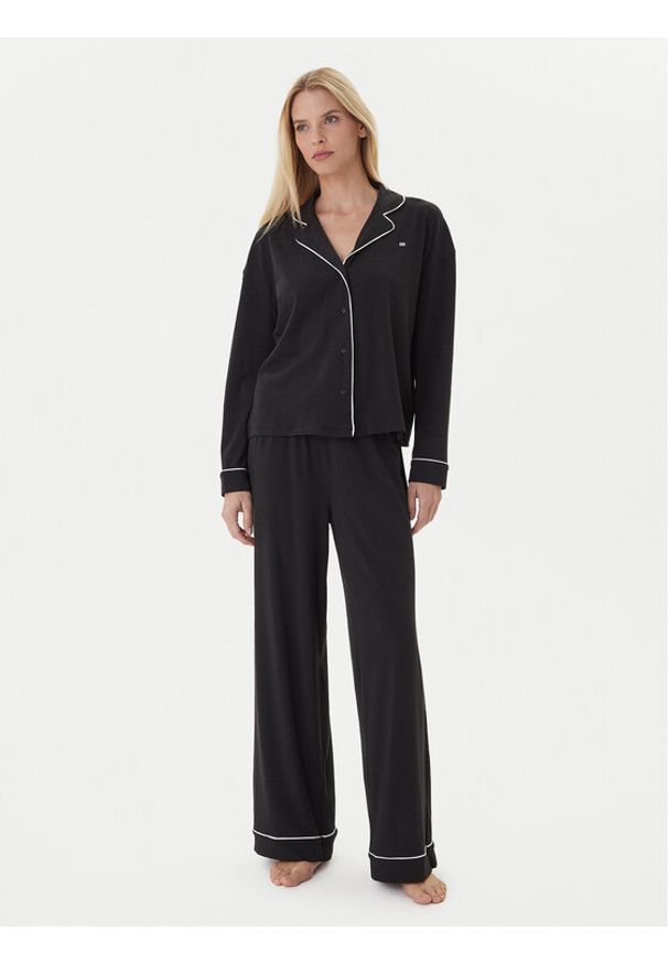 TOMMY HILFIGER - Tommy Hilfiger Piżama UW0UW06142 Czarny Relaxed Fit. Kolor: czarny. Materiał: bawełna