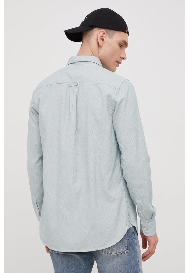 Superdry koszula bawełniana męska kolor zielony regular z kołnierzykiem button-down. Typ kołnierza: button down. Kolor: zielony. Materiał: bawełna. Długość rękawa: długi rękaw. Długość: długie