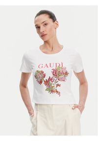 Gaudi T-Shirt 511BD64036 Biały Regular Fit. Kolor: biały. Materiał: bawełna