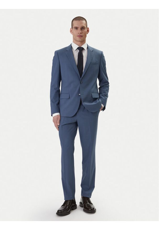 Hugo - HUGO Garnitur Henry/Getlin232X 50547345 Niebieski Slim Fit. Kolor: niebieski. Materiał: wełna