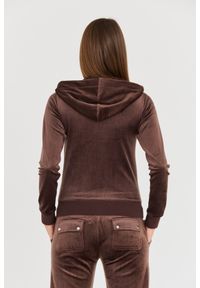 Juicy Couture - JUICY COUTURE Brązowa bluza Robertson Hoodie. Kolor: brązowy