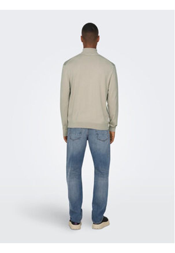 Only & Sons Golf 22020879 Beżowy Regular Fit. Typ kołnierza: golf. Kolor: beżowy. Materiał: wiskoza