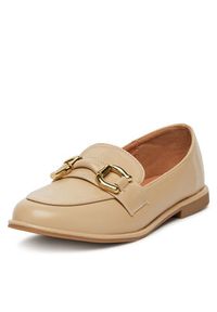DeeZee Loafersy Y066 Beżowy. Kolor: beżowy. Materiał: skóra