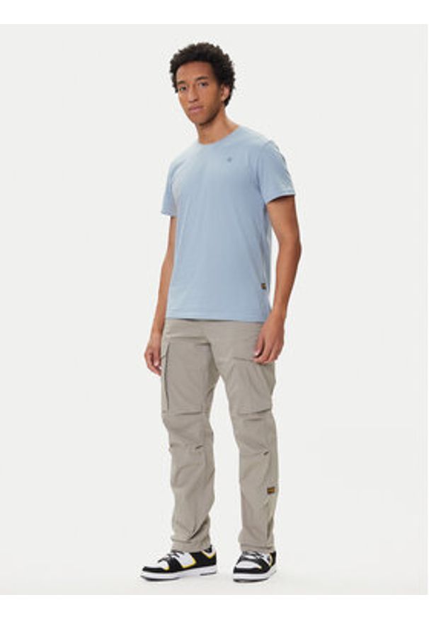 G-Star RAW - G-Star Raw T-Shirt Base-S D16411-336 Błękitny Regular Fit. Kolor: niebieski. Materiał: bawełna