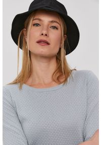 Vero Moda - Sweter. Kolor: niebieski. Materiał: bawełna, dzianina. Wzór: gładki #2