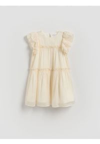 Reserved - Tiulowa sukienka - kremowy. Kolor: kremowy. Materiał: tiul #1
