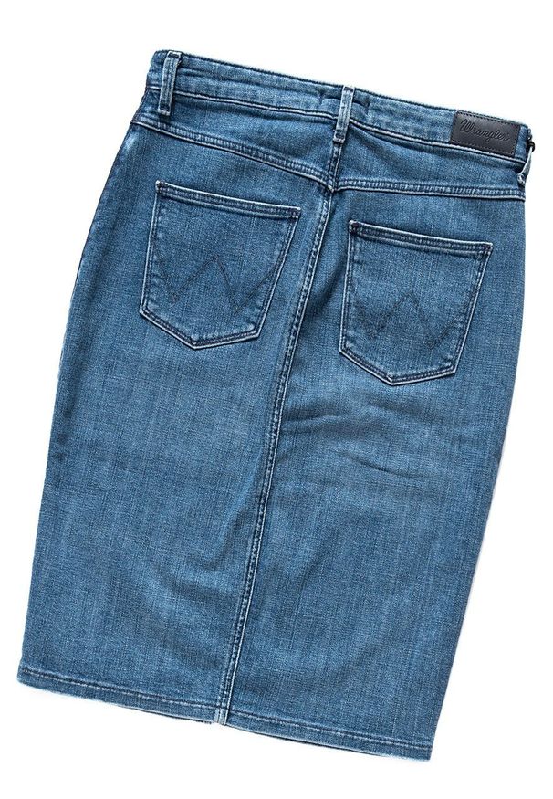 Wrangler - SPÓDNICA JEANSOWA WRANGLER SPÓDNICA INDIGO UNIFORM W29L9286F. Okazja: na co dzień. Materiał: jeans. Styl: casual