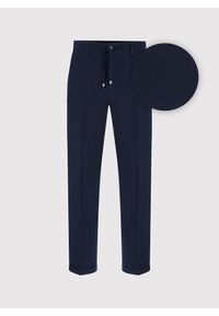 Pako Lorente - PAKO LORENTE - Granatowe spodnie męskie z lnem. Kolor: niebieski. Materiał: len. Wzór: gładki. Sezon: wiosna #5