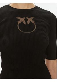 Pinko Sweter Tritone 102017 A18M Czarny Slim Fit. Kolor: czarny. Materiał: wełna