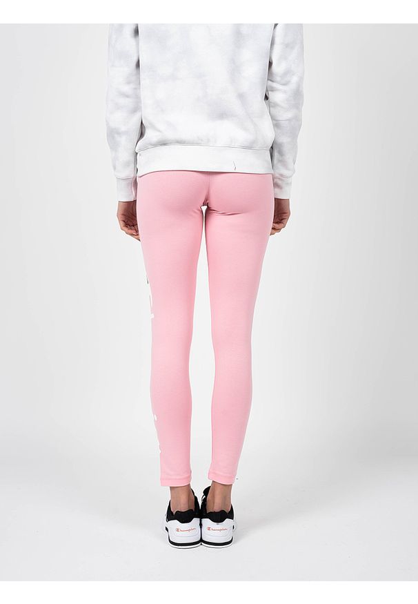 Champion Legginsy | 112857 | Kobieta | Różowy. Stan: podwyższony. Kolor: różowy. Materiał: bawełna, elastan. Wzór: nadruk