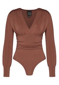 ACCESS FASHION Body 54-2018-324 Brązowy Slim Fit. Kolor: brązowy. Materiał: syntetyk #4