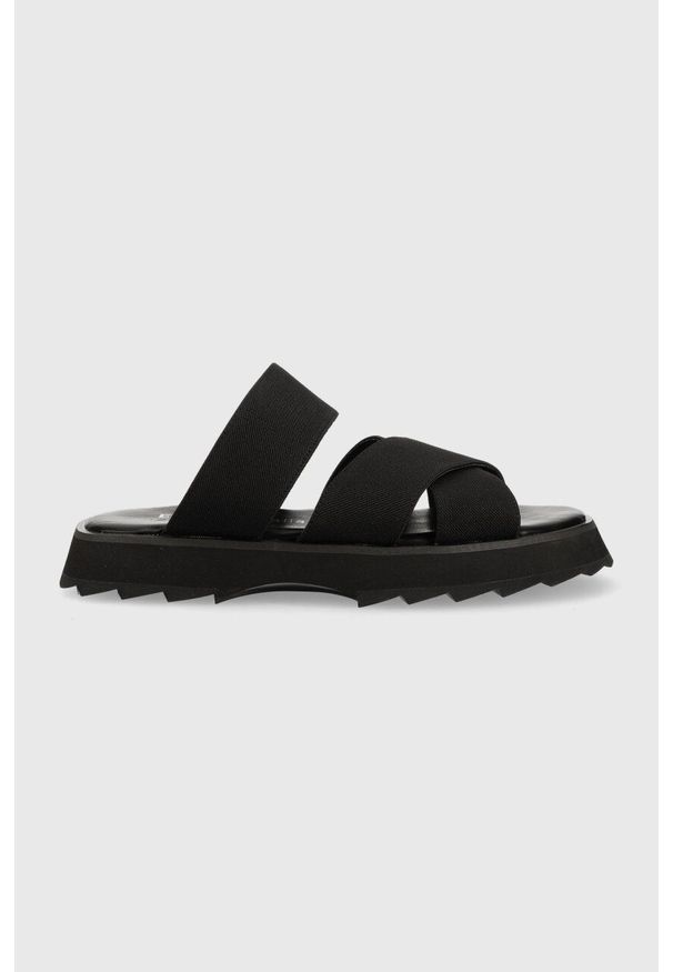 EMU Australia - Emu Australia klapki Cardwell damskie kolor czarny na platformie W12888.BLAK. Kolor: czarny. Materiał: materiał, skóra, guma. Wzór: gładki. Obcas: na platformie