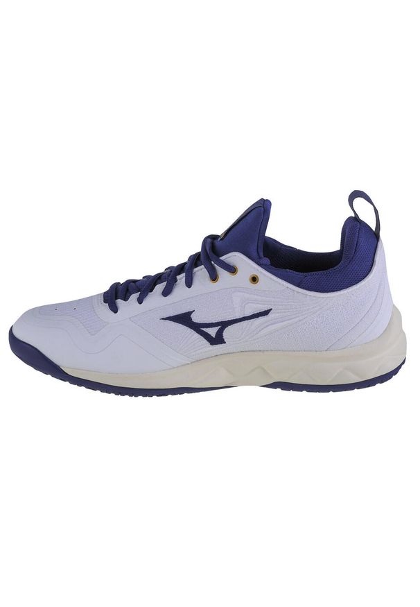 Buty siatkarskie męskie Mizuno Wave Luminous 2. Zapięcie: sznurówki. Kolor: biały, wielokolorowy, beżowy. Materiał: guma, materiał, tkanina, syntetyk. Szerokość cholewki: normalna. Model: Mizuno Wave