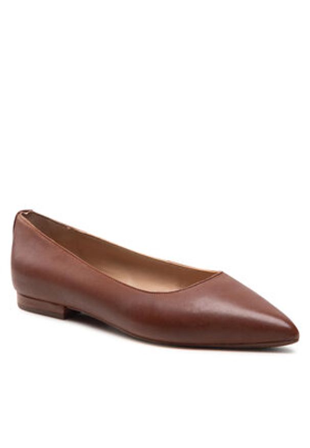 Lauren Ralph Lauren - LAUREN RALPH LAUREN Baleriny Londyn 802862706002 Brązowy. Kolor: brązowy. Materiał: skóra