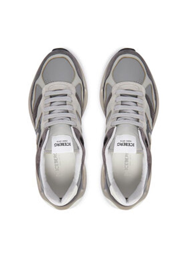 Iceberg Sneakersy Space IU1808 Szary. Kolor: szary. Materiał: skóra