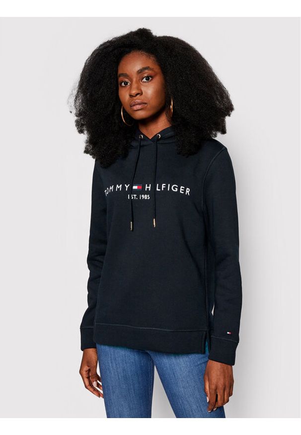 TOMMY HILFIGER - Tommy Hilfiger Bluza Heritage WW0WW31998 Granatowy Regular Fit. Kolor: niebieski. Materiał: syntetyk, bawełna