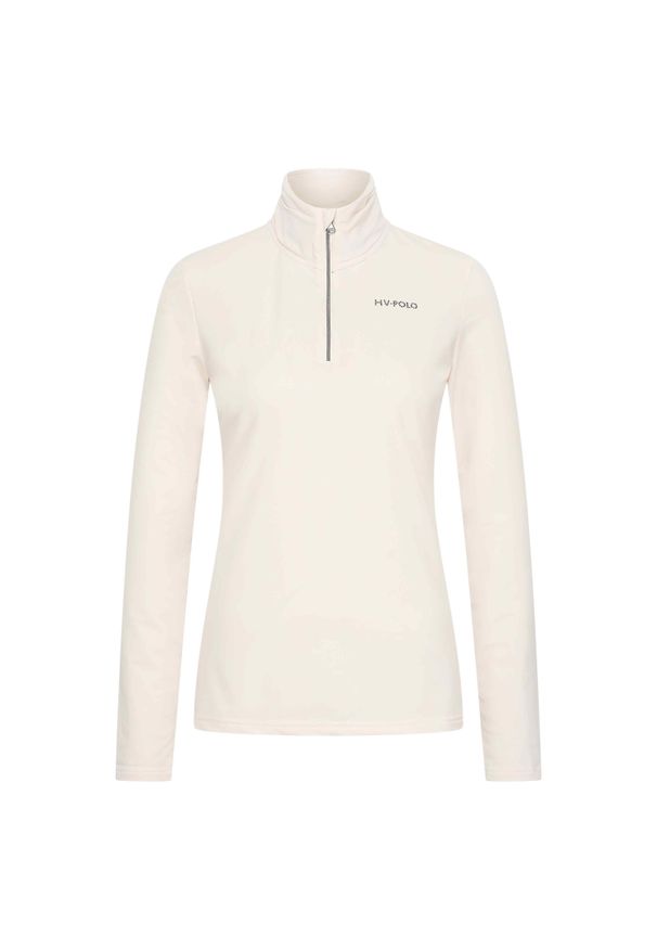 HV POLO - Damska techniczna koszulka jeździecka HV Polo Lumi. Typ kołnierza: polo. Kolor: biały. Długość rękawa: długi rękaw