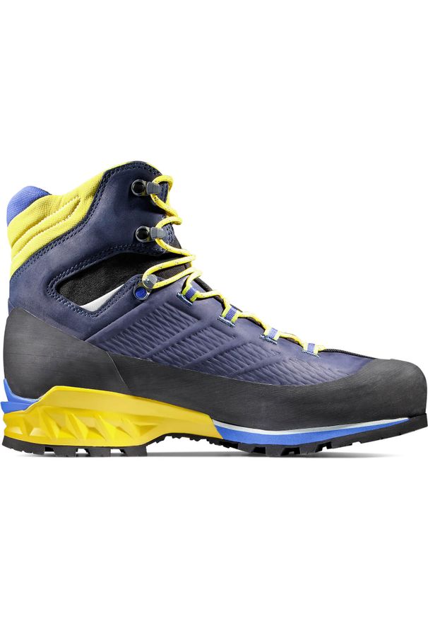 Buty wysokogórskie męskie Mammut Kento Advanced High GTX. Wysokość cholewki: za kostkę. Kolor: niebieski. Materiał: skóra, syntetyk, materiał. Szerokość cholewki: normalna. Sport: turystyka piesza