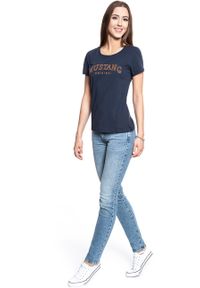 Mustang - MUSTANG T SHIRT DAMSKI Alexia C Print DARK SAPPHIRE 1008380 4136. Wzór: nadruk #9