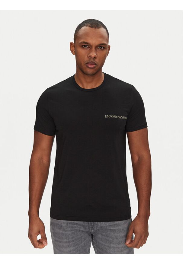 Emporio Armani Underwear Komplet 2 t-shirtów EM000391 AF10779 MC005 Czarny Regular Fit. Kolor: czarny. Materiał: bawełna