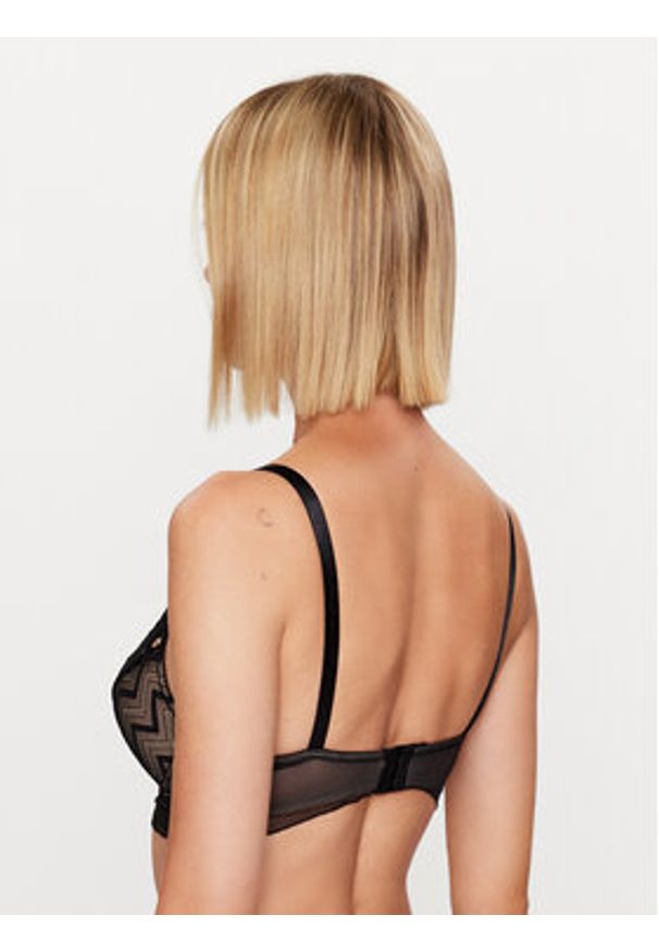 Wonderbra Biustonosz z fiszbiną WB000ALO Czarny. Kolor: czarny. Materiał: syntetyk