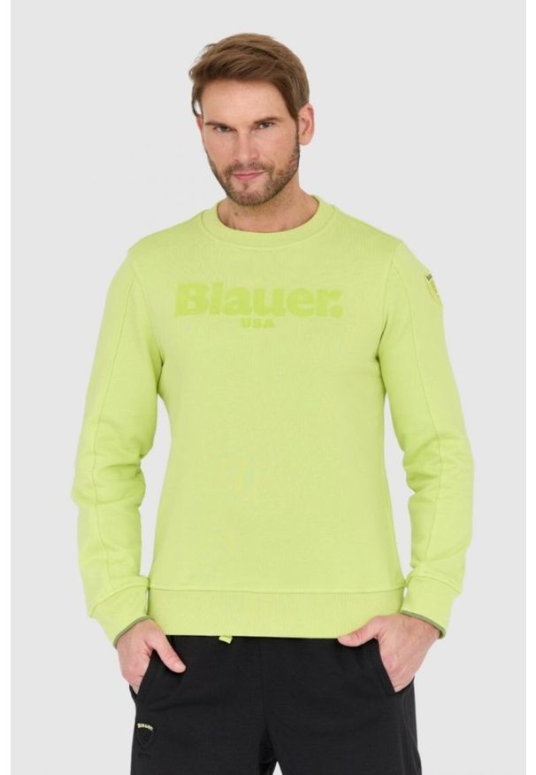 Blauer USA - BLAUER Zielona męska bluza, Rozmiar L. Kolor: zielony