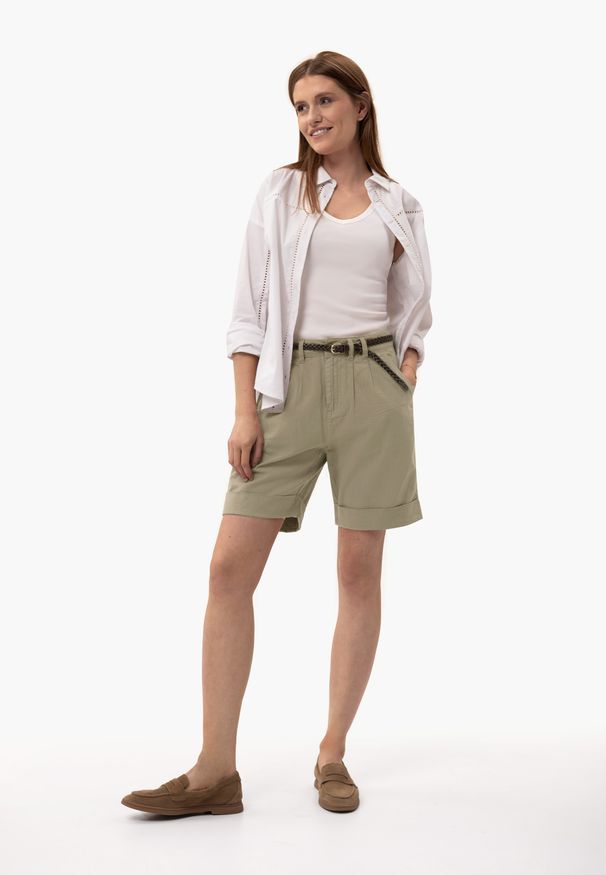 Volcano - Szorty z lnem P-SILVA. Materiał: len. Długość: krótkie. Sezon: lato. Styl: wakacyjny