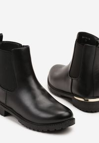Born2be - Czarne Botki w Stylu Sztybletów z Elastyczną Wstawką Kanelle. Okazja: do pracy, na co dzień. Kolor: czarny. Styl: casual, elegancki #6
