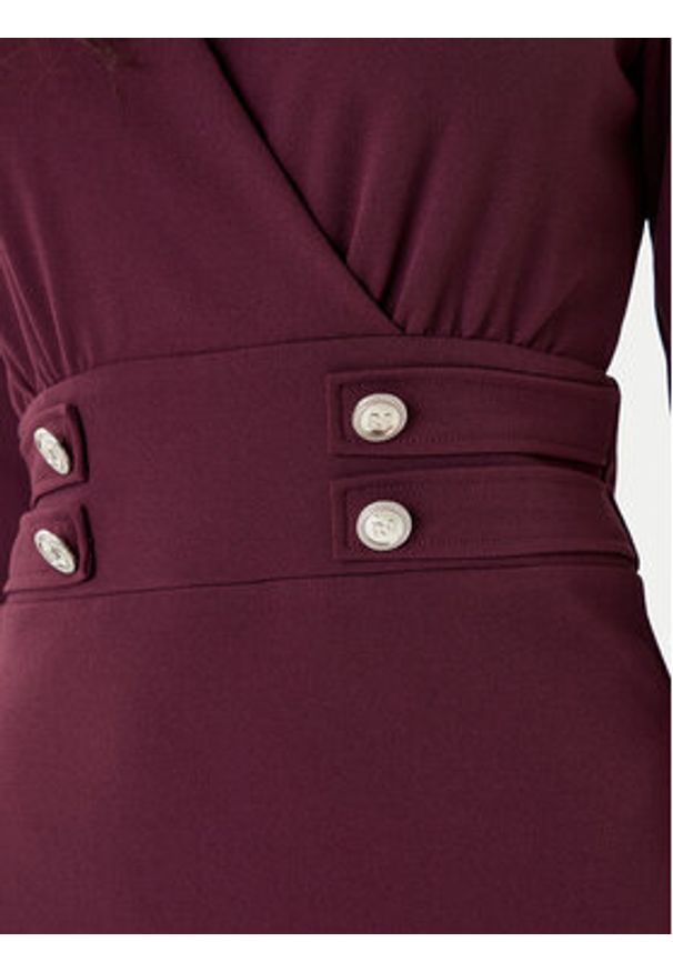 Rinascimento Sukienka koktajlowa CFC0126151003 Bordowy Slim Fit. Kolor: czerwony. Materiał: syntetyk. Styl: wizytowy