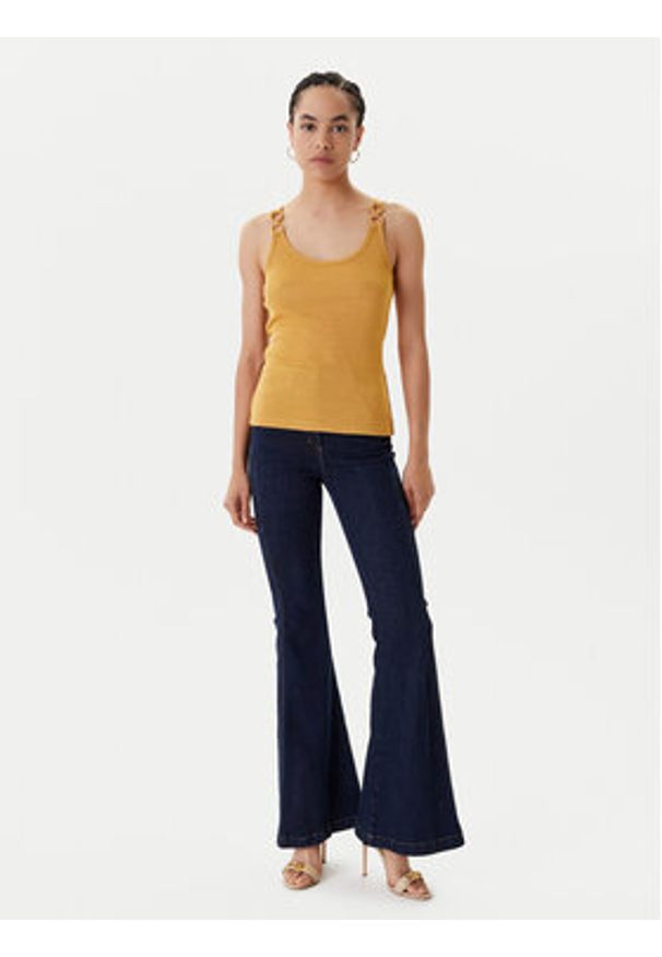 Morgan Top 251-DIDONI Żółty Slim Fit. Kolor: żółty. Materiał: wiskoza