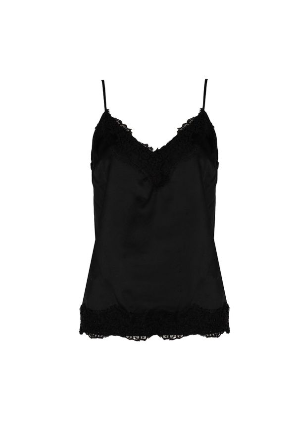Liu Jo Top | CF2210 T3189 | Kobieta | Czarny. Okazja: na co dzień. Kolor: czarny. Materiał: wiskoza. Wzór: aplikacja, koronka. Styl: elegancki, casual
