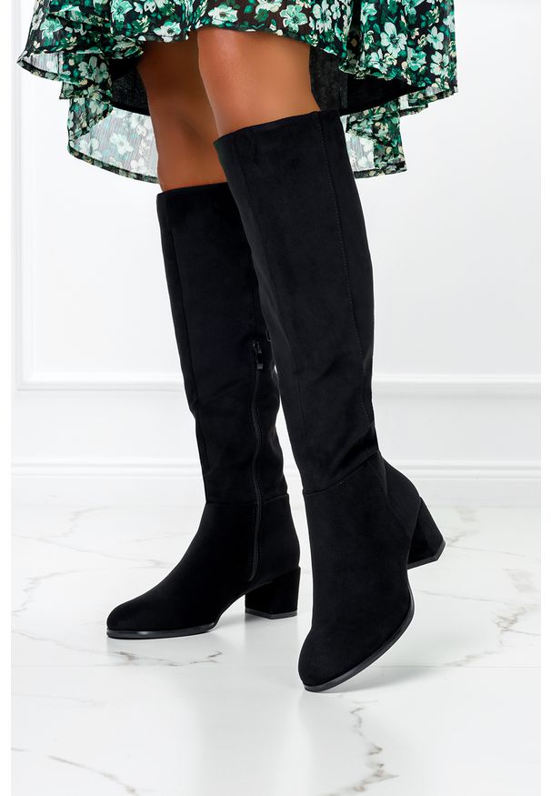 Sergio Leone - Czarne kozaki z ozdobnym suwakiem sergio leone kz273. Kolor: czarny