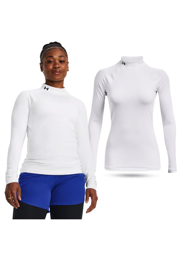 Koszulka termiczna damska Under Armour ColdGear Authentics golf. Typ kołnierza: golf. Kolor: wielokolorowy, biały. Sport: golf
