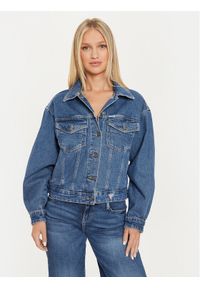 Guess Kurtka jeansowa W4YN56 D5CC3 Granatowy Oversize. Kolor: niebieski. Materiał: bawełna, jeans