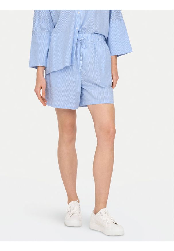 only - ONLY Szorty materiałowe Augusta 15347659 Błękitny Loose Fit. Kolor: niebieski. Materiał: bawełna