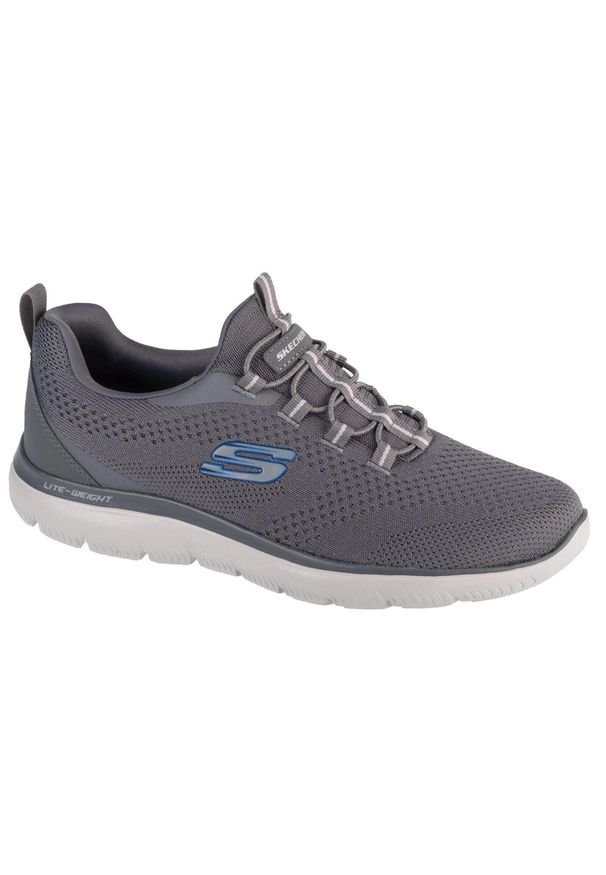 skechers - Buty do chodzenia męskie Skechers Summits Tallo. Kolor: szary. Materiał: syntetyk, materiał. Szerokość cholewki: normalna. Sport: turystyka piesza