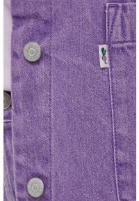 Levi's® - Levi's kurtka jeansowa damska kolor fioletowy przejściowa. Okazja: na spotkanie biznesowe. Kolor: fioletowy. Materiał: jeans. Styl: biznesowy