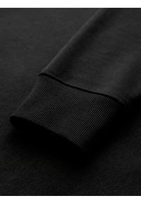 Ombre Clothing - Bawełniana rozpinana męska bluza dresowa bomberka – czarna V5 - Rozmiar: L. Okazja: na co dzień. Kolor: czarny. Materiał: dresówka, bawełna. Wzór: aplikacja. Styl: sportowy, casual, elegancki #4