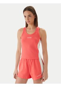 Calvin Klein Swimwear Top LV00Q61152 Różowy Slim Fit. Kolor: różowy. Materiał: bawełna #1