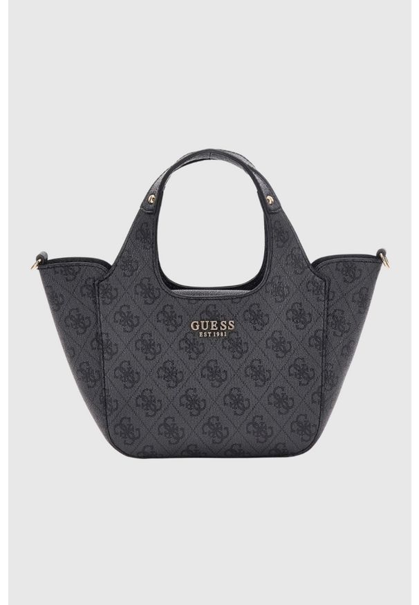 Guess - GUESS Czarna torebka damska Calista 2 In 1 Mini. Kolor: czarny. Materiał: skórzane. Rozmiar: małe