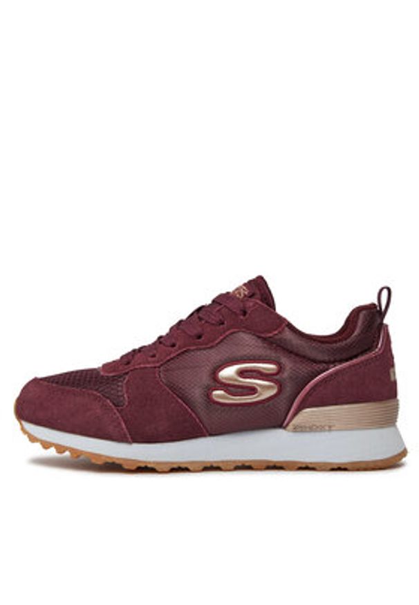 skechers - Skechers Sneakersy Goldn Gurl 111/BURG Bordowy. Kolor: czerwony. Materiał: materiał