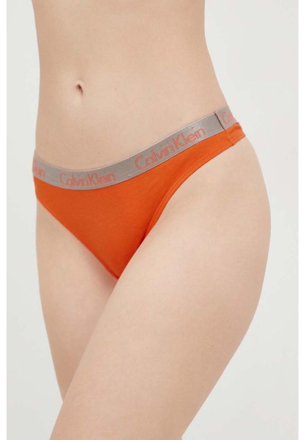 Calvin Klein Underwear stringi kolor pomarańczowy. Kolor: pomarańczowy